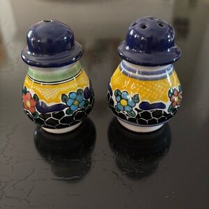 Talavera Hand-Painted Ceramic Salt and Pepper Shakers